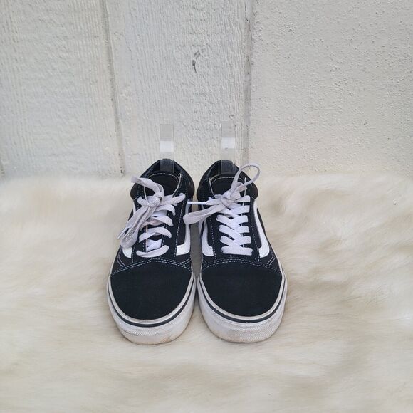 Vans Unisex Old Skool sneakers blk/wht thick sole suede canvas Mens 5.5 Women 7 - Picture 2 of 6